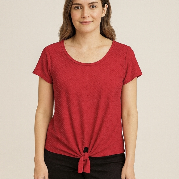 ChaCha Vente Red Swiss Dot Tie Front CoquetteGirl TomatoGirl Festive Sz Med - Picture 1 of 7